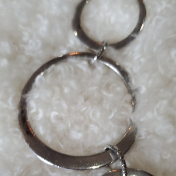 Silver Textured Belt with Circular Links 56 Total Inches 39.5 Inches Large Links - Picture 3 of 4